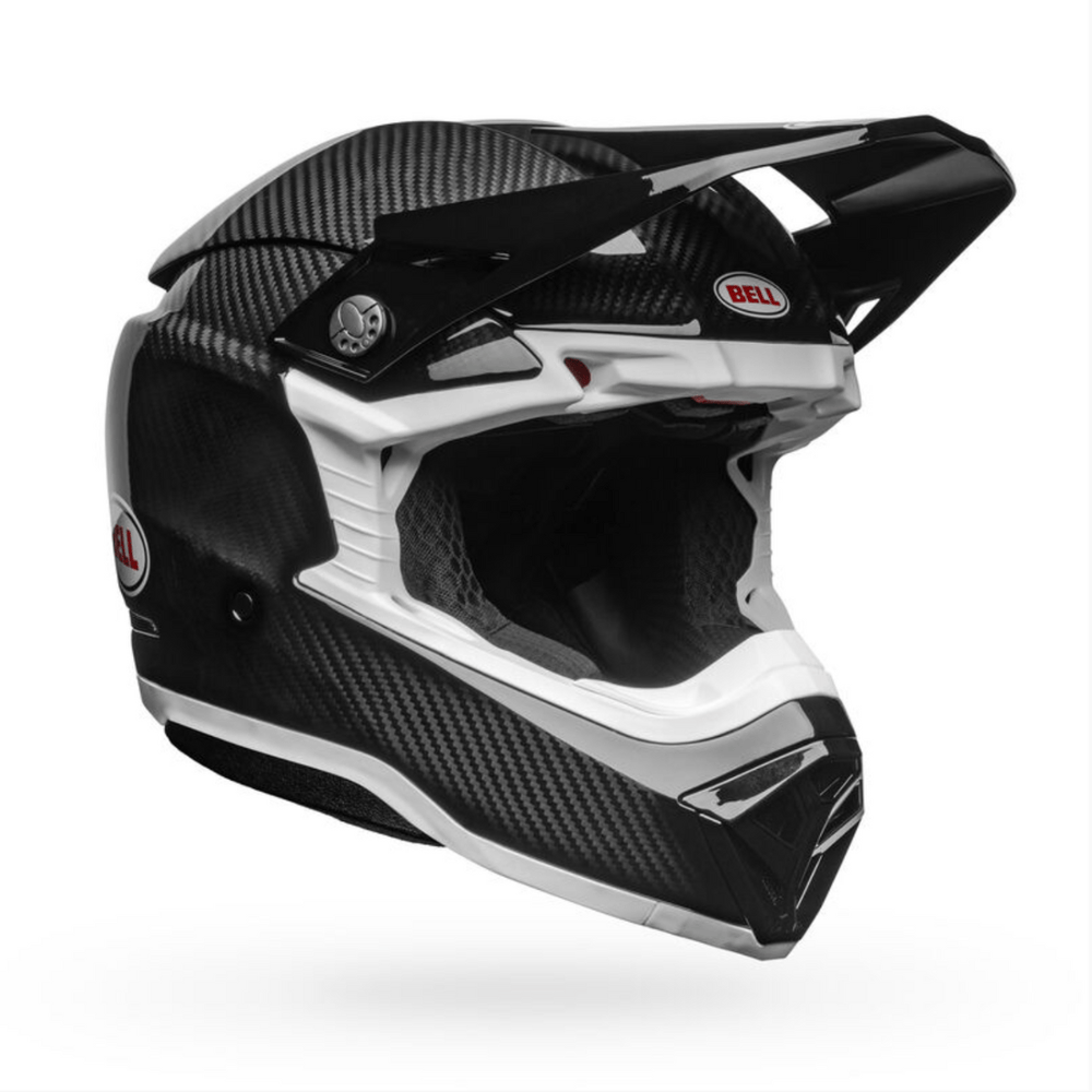 CASCO BELL MOTO-10 SPHERICAL NERO/BIANCO LUCIDO