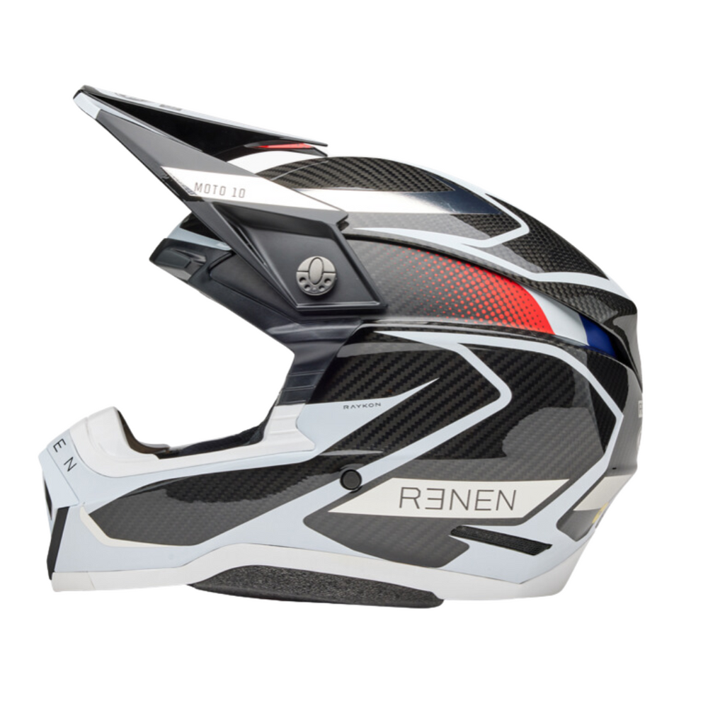 CASCO BELL MOTO-10 SPHERICAL 2025 RENEN RAYCON MATTE/GLOSS NERO/BIANCO ECE 06