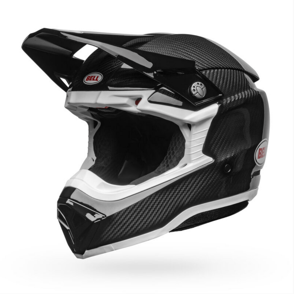 CASCO BELL MOTO-10 SPHERICAL NERO/BIANCO LUCIDO